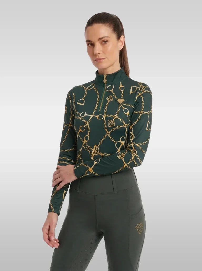 Signature Long Sleeve Base Layer – Green | Women's Equestrian Base Layer