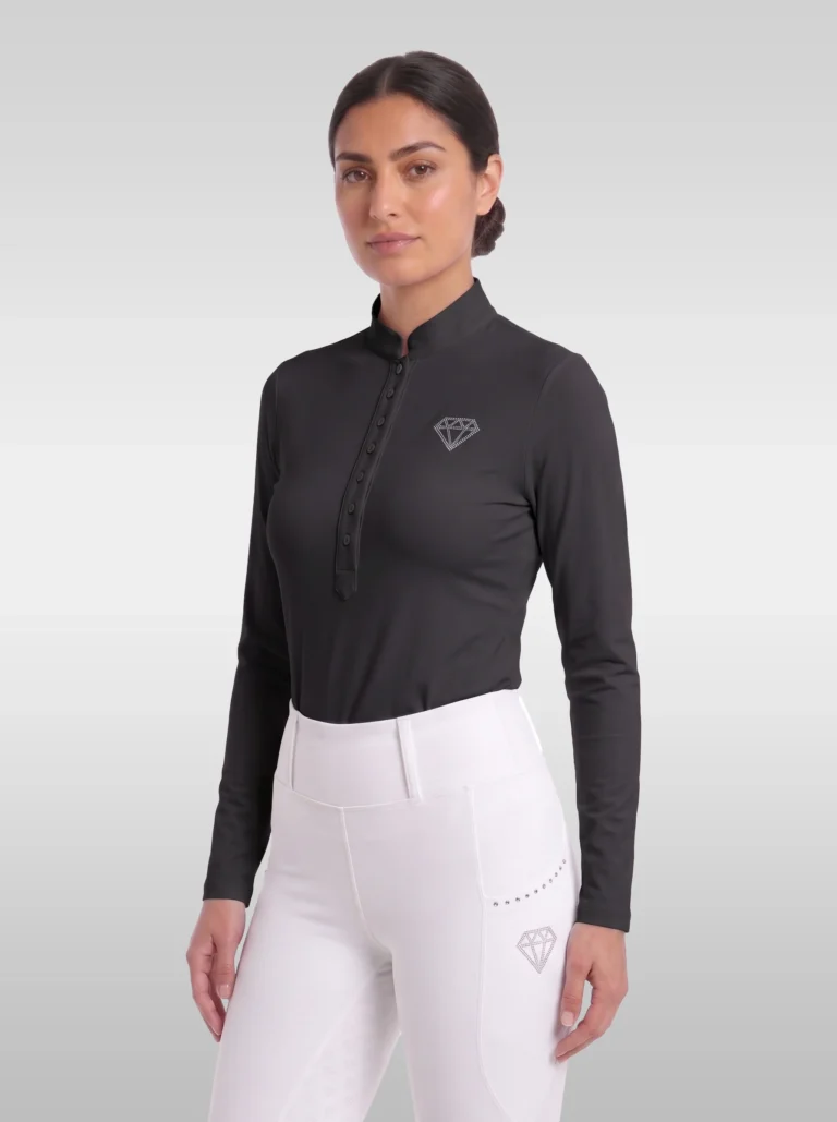 Elite Competition Long Sleeve Base Layer – Black | Women's Equestrian Base Layer