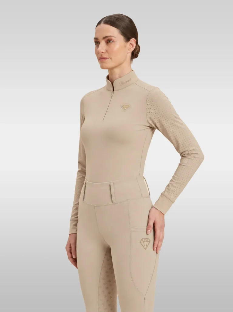 Prestige Long Sleeve Base Layer – Beige | Women's Equestrian Base Layer