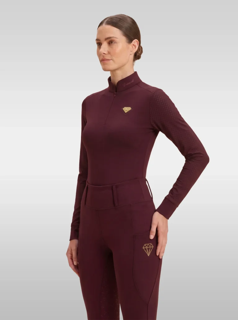 Prestige Long Sleeve Base Layer – Burgundy | Women's Equestrian Base Layer